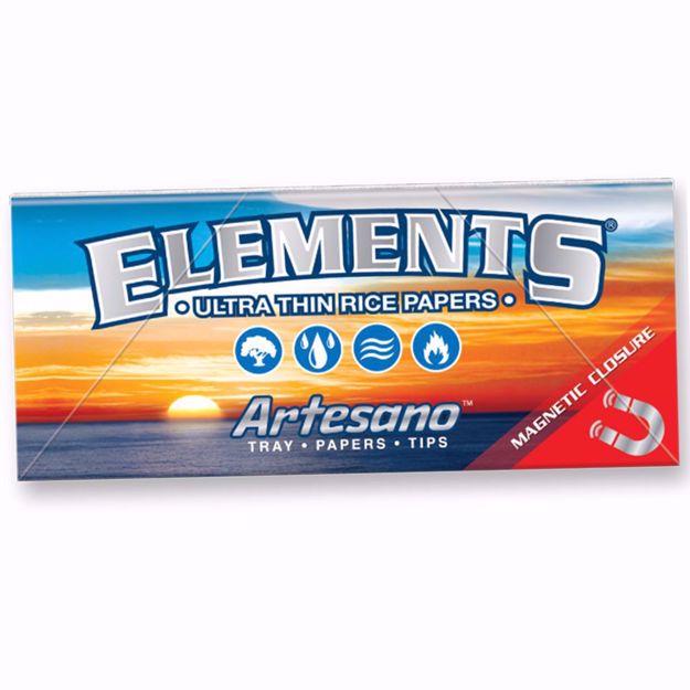 ELEMENT'S KING SIZE SLIM ARTESANO ULTRA THIN RICE ROLLING PAPERS + TIPS + TRAY