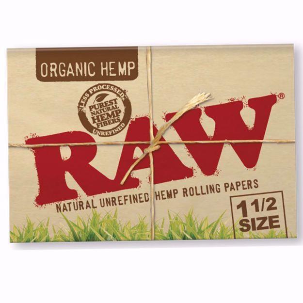 RAW ORGANIC HEMP 1 1/2 SIZE NATURAL UNREFINED ROLLING PAPERS