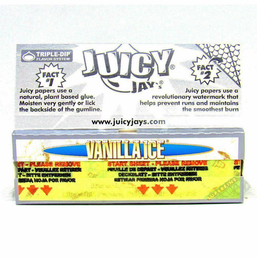 Juicy Jay S 1 1 4 Size Vanilla Ice Superfine Flavored Rolling Papers Rolling Ace
