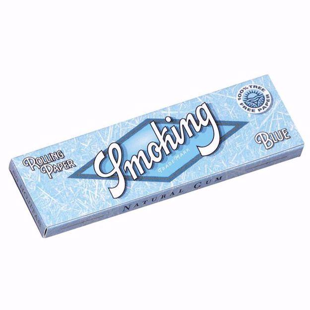 SMOKING #8 LIGHT BLUE SINGLE WIDE ROLLING PAPERS