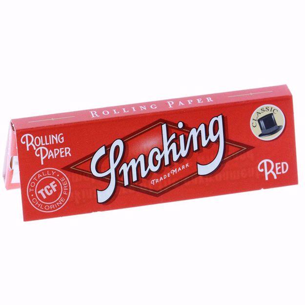 SMOKING #8 RED SINGLE WIDE ROLLING PAPERS