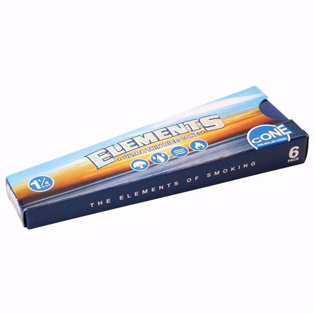 ELEMENTS ULTRA THIN 1 1/4 SIZE RICE PAPER PRE ROLLED CONES