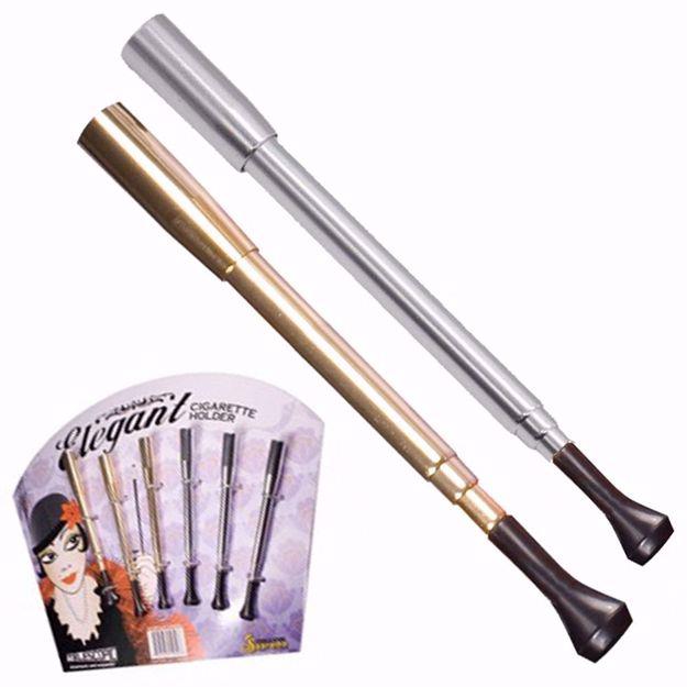 ELEGANT SILVER & GOLD TELESCOPIC CIGARETTE HOLDER