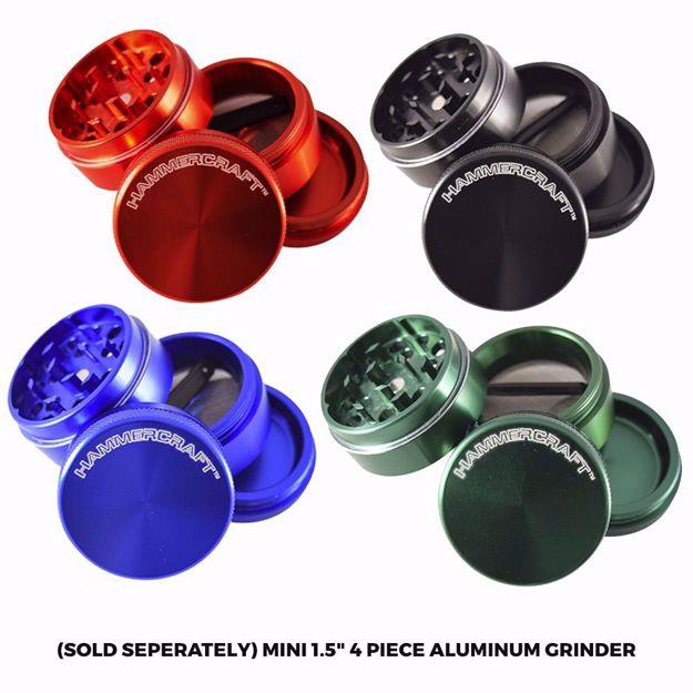 HAMMERCRAFT 4 PIECE LOGO ALUMINUM GRINDERS - MINI 1.5" COLOUR