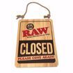 RAW WOODEN OPEN & CLOSED SIGN