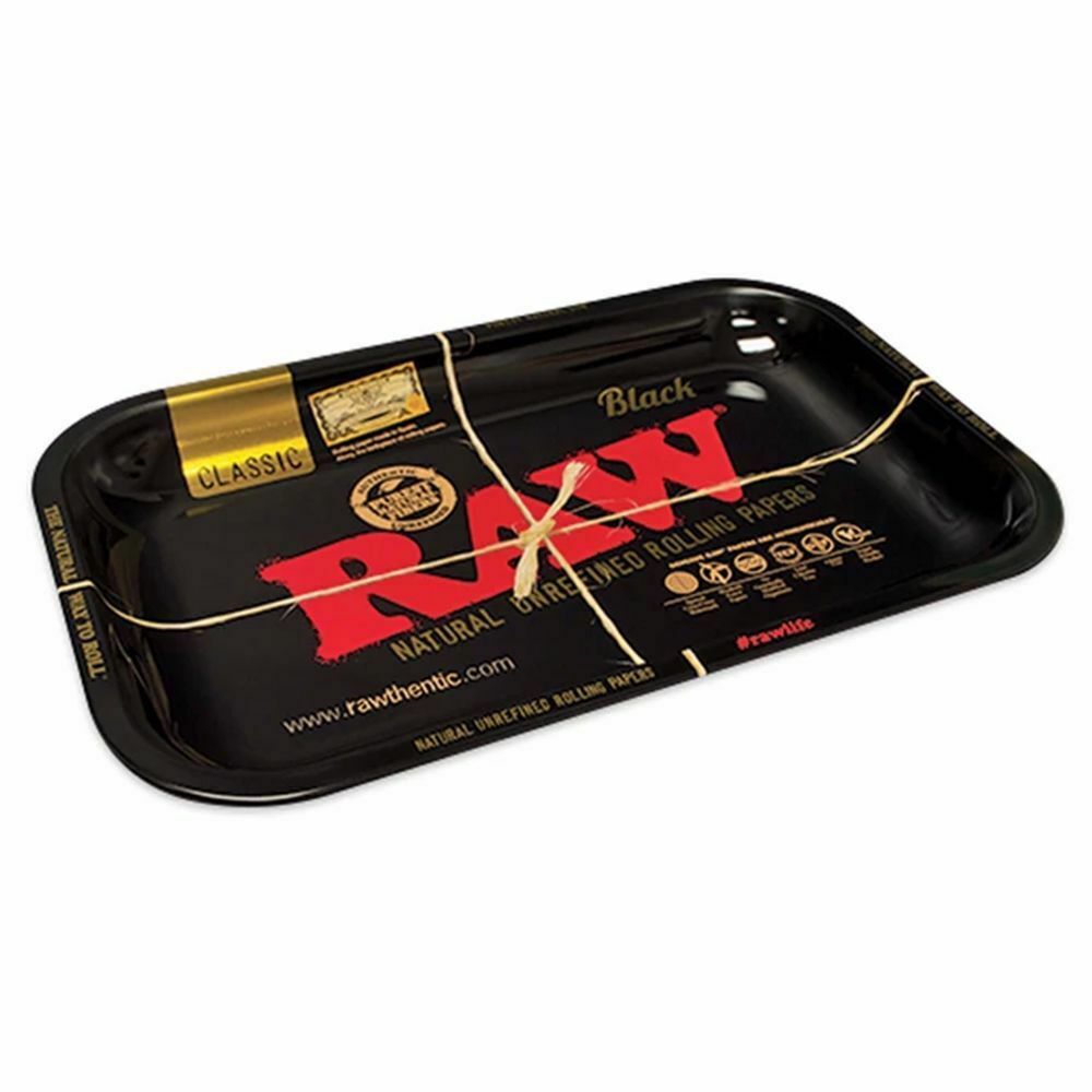 Raw Black Rolling Tray • Small Rolling Ace