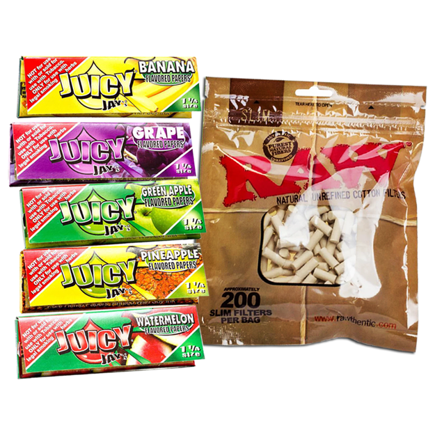 JUICY JAY'S 1 1/4 SIZE FRUIT FUSION SAMPLER BUNDLE WITH FILTERS	