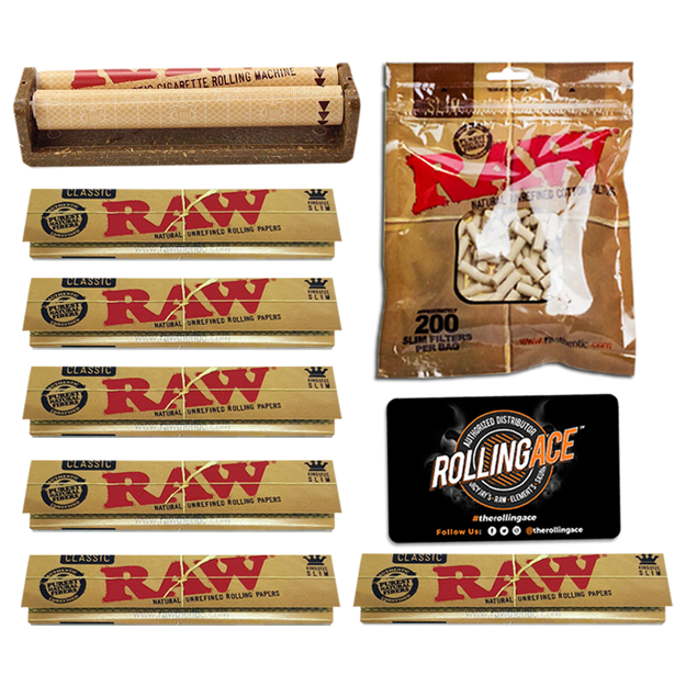 RAW CLASSIC KING SIZE ESSENTIALS STARTER BUNDLE WITH FILTERS	